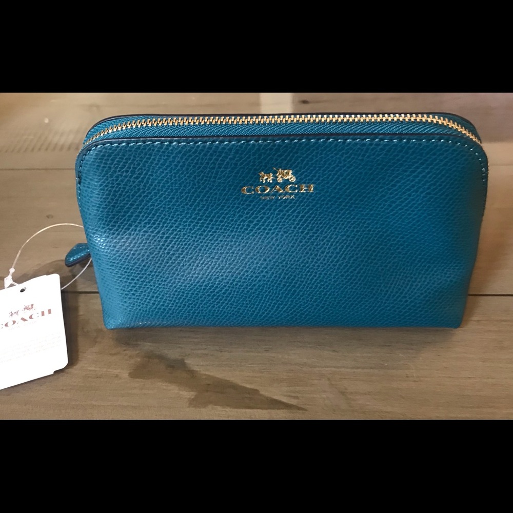 Coach Teal Blue Cosmetics Bag